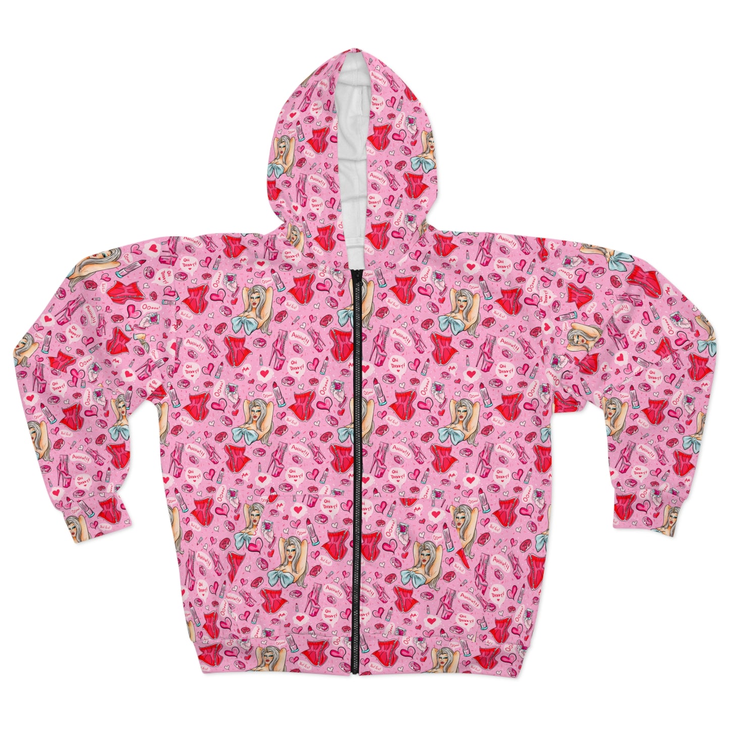 Kristy Kreme Pink Winter Dream Unisex Zip Hoodie