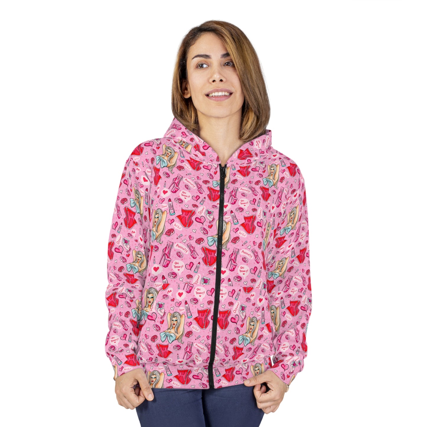 Kristy Kreme Pink Winter Dream Unisex Zip Hoodie