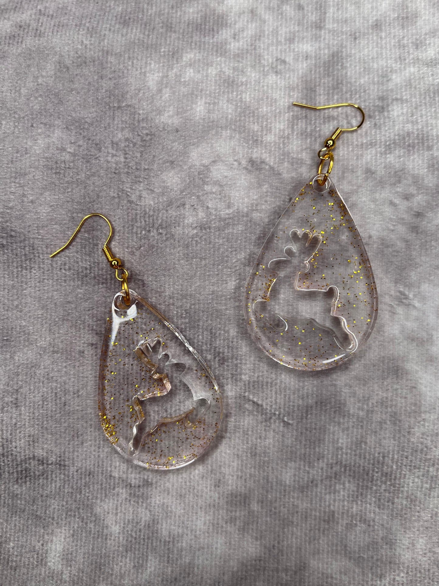 "Golden Reindeer" Earrings